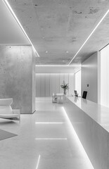 b'Modern minimalist office reception interior design'