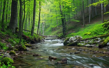 Fototapeta na wymiar Enchanted Forest Stream
