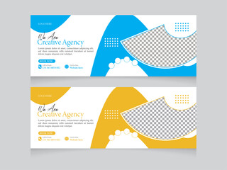 Professional business facebook cover page timeline web ad banner template.