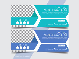 Digital marketing agncy facebook cover banner design, corporate business webinar web banner template.