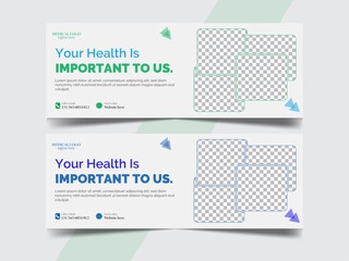 Medical Health Facebook Cover Design Template.
