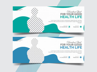 Medical Health Facebook Cover Design Template.