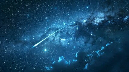 Night Sky: An illustration of a shooting star streaking across the night sky