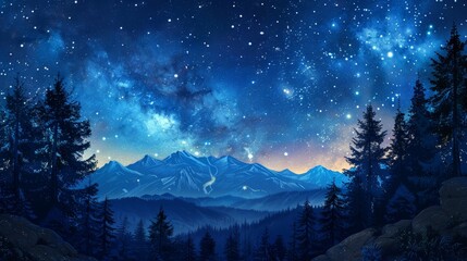 Fototapeta na wymiar Night Sky: An illustration of the Big Dipper constellation, also known as Ursa Major