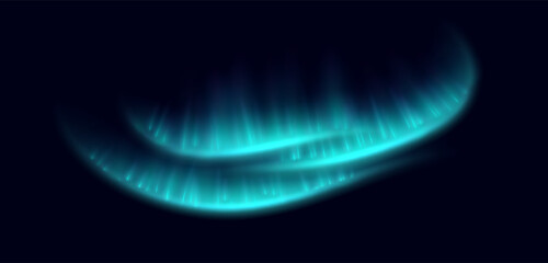 Northern lights, aurora borealis effect, realistic glowing lights overlay. Vector decoration.