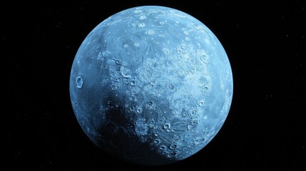 Planet: A detailed 3D model of Uranus, emphasizing its unique tilt and icy blue coloration