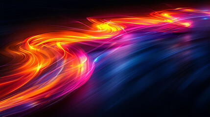 Obraz premium High speed effect motion blur night lights blue and red.