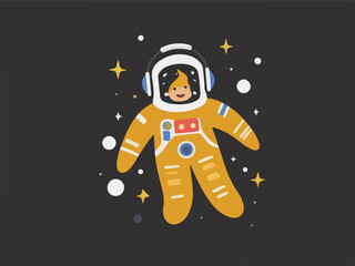 Exploring the Cosmos - Contemporary Vector Art Depicting a Banana Astronaut.