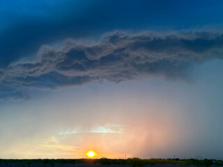 Sunset with Ominous Storm Clouds