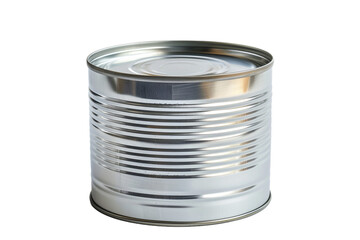 Silver Tin Can with Label Area - Isolated on White Transparent Background, PNG
