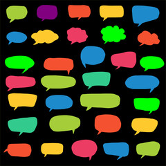 set speak bubble text design illustration