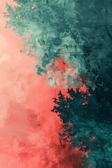 An abstract digital painting in pale green and bubblegum pink, highlighting negative space. Reflects fleeting moments where hope meets despair, capturing unseen emotions.