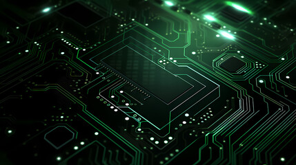 Green glowing technology background