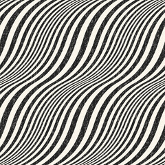 Fototapeta na wymiar Monochrome Grain Wavy Stripes Pattern