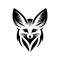 Fennec-Fox, minimalist design, one color, low points