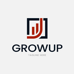 Grow up Logo design template - Arrow Up icon