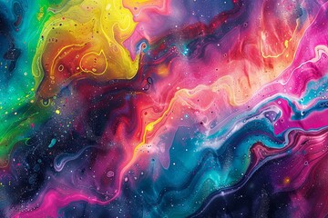 Fototapeta premium Vibrant Abstract Paint Swirls