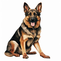 clipart german sheperd sitting сreated with Generative Ai
