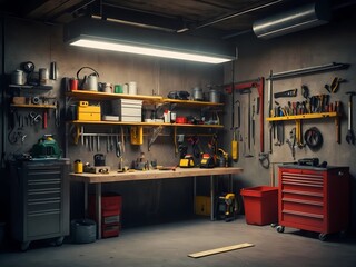 garage with tools