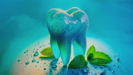 Animation of rotating tooth, oral health care concept.