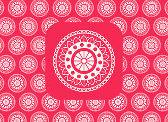 Vector of Minimal Cricle Abstract lotus illustration.Graphic for fabric or printing seamless pattern.