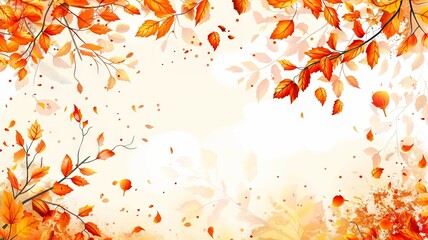 Vibrant Autumn Foliage with Copyspace for Seasonal Wallpaper or Design