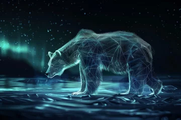 Foto op Aluminium A bear is walking on a frozen lake © Formoney