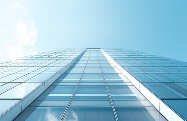 Fototapeta premium Corner modern mirror glass building