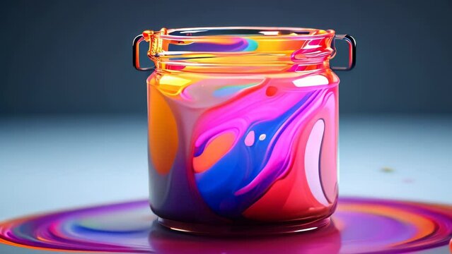 colorful painted glasses Footage 4K