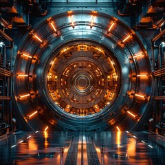 Obraz premium a underground vault gate, the safest treasure place in the world