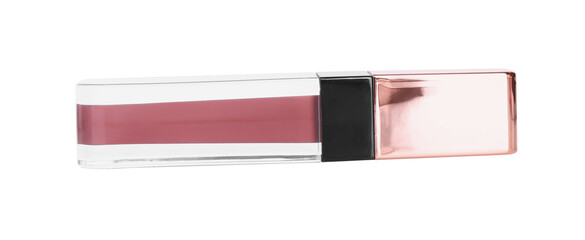 One lip gloss isolated on white. Cosmetic product