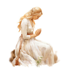 bride in dress isolated