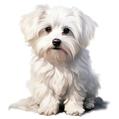 clipart maltese sitting сreated with Generative Ai