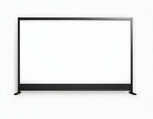 A large, blank white screen or display