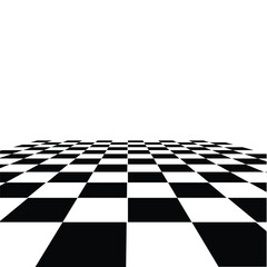 Naklejka premium Black and white chess board in different perspective