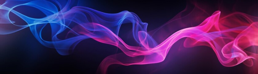 Blue and pink smoke on a black background