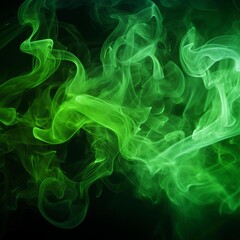 Fototapeta premium Green smoke on a black background
