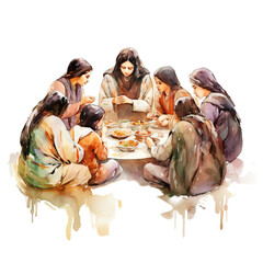 group of people isolated on white