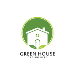 Green House Logo Icon Vector Illustration
