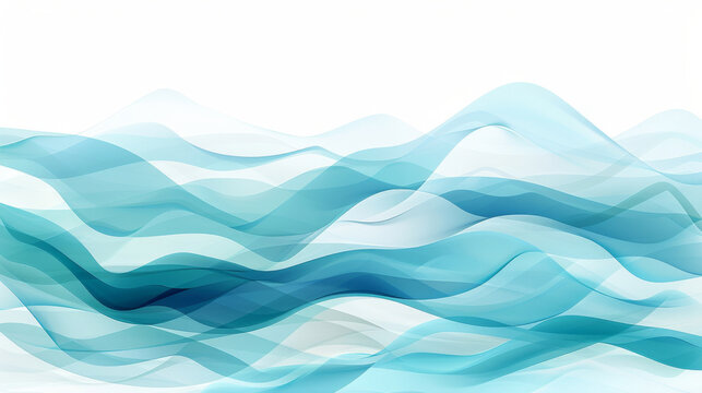 Elegant abstract design with smooth blue waves resembling calm sea patterns, ideal for summer themes