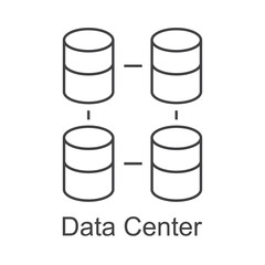 Database Center Sign Icon. Data Center Symbol for Web, Mobile App, Logo, and UI Design. Vector Illustration.