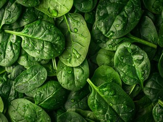 Obraz premium lndulge in our garden-picked spinach, a nutrient-packed green powerhouse.