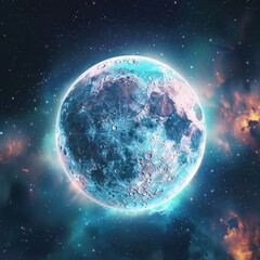 a moon in space with stars