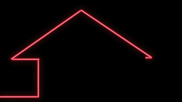 lines emitting light form a house, loop animation