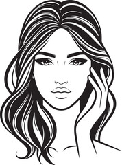 An illustration portrait of a woman silhouette vector 