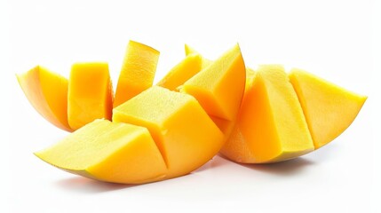 delicious mango fruits cut out on white background tropical fruit photo