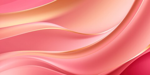 Luxury golden pink line background shades in 3d abstract