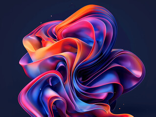A colorful, flowing piece of fabric is displayed on a black background. The vibrant colors and the way the fabric is draped create a sense of movement and energy. The image evokes a feeling of freedom