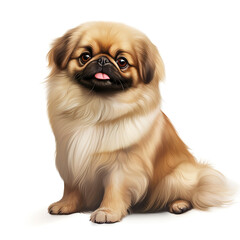 clipart pekingese sitting сreated with Generative Ai