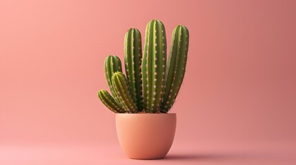 Cactus cacti tree in pot isolated on plain background Generative AI